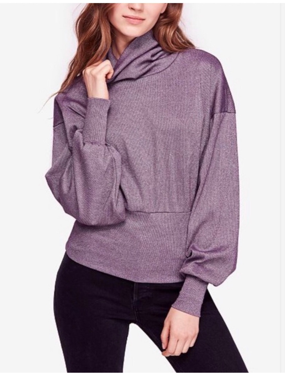 Free People Metallic Turtleneck Size Small